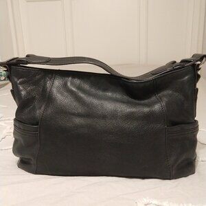 B. Makowsky black leather handbag